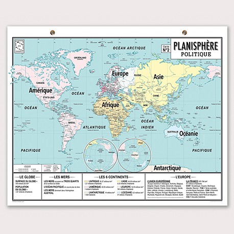planisphère du monde